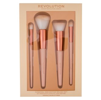 Makeup Revolution London Conceal & Define štětec na oční stíny 1 ks + štětec na tvářenku 1 ks + blendovací štětec 1 ks + štětec na oční stíny 1 ks