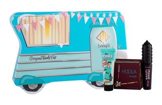 Benefit Hoola pudrový bronzer 8 g + řasenka Bad Gal Bang 4 g Pitch Black + podkladová báze pod makeup Pore Primer 7,5 ml + plechová krabička