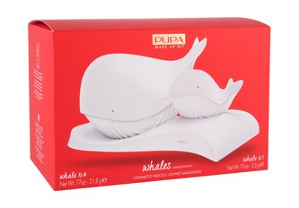 Pupa Whales dekorativní kazeta Pupa Whale 4 21,8 g + dekorativní kazeta Pupa Whale 1 5,6 g + stojánek 1 ks