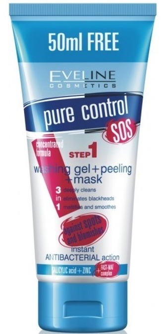 Eveline Pure Control SOS Washing Gel + Peeling + Mask 200ml