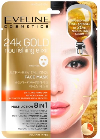 Eveline 24k Gold Nourishing Elixír Ultra-Revitalizing Face Sheet Mask