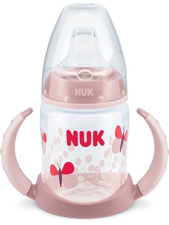 Kojenecká láhev na učení NUK 150 ml světle růžová motýl
