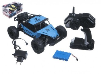 Auto RC buggy velká kola 38x20x23 plast 27cm 24MHz na baterie + dobíjecí pack, 2 barvy (1ks v krabici)