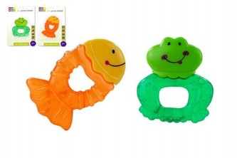 Kousátko chladící zvířátko plast 10cm, 2 druhy, na kartě - 1 kus