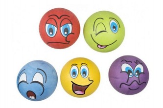 Míč smajlík guma 22cm asst 6 druhů v sáčku