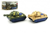 Tank narážecí plast 20cm asst 2 barvy na baterie se světlem se zvukem v krabičce