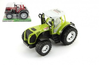 Traktor plast 26cm na setrvačník asst 2 barvy