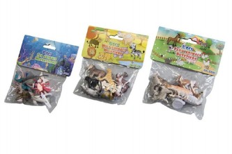 Zvířátka 8ks plast 5cm, 4 druhy, v sáčku
