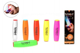 Fidget Turbo Tumbler plast 9cm antistresový váleček na baterie se světlem v krabičce - 1 kus
