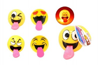 Míček smajlík 6cm svítící, 6 druhů - 1 kus