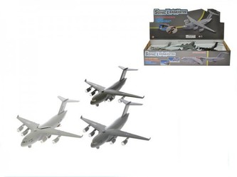 Letadlo vojenské se světlem a zvukem na baterie 22 cm kov/plast zpětný chod, 3 barvy (1ks v balení)