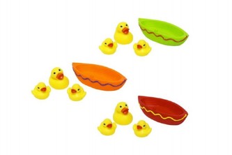 Kačenky v lodičce gumové do vany 21cm asst 3 barvy v sáčku