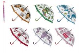 Deštník průhledný s motivem plast 66cm asst mix barev