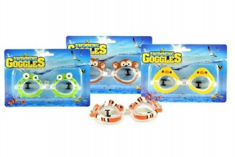 Brýle plavecké zvířátka 13cm asst 4 druhy na kartě 3-8 let