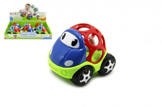 Auto chrastítko pro nejmenší plast 11cm asst 6ks v boxu