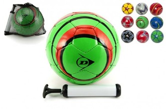 Míč fotbalový vel. 5 šitý, kůže 22cm s pumpičkou (1ks v síťce)