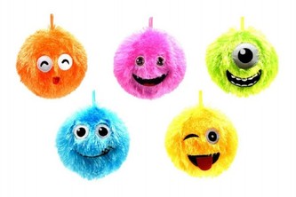 Nafukovací míč chlupatý průměr 15cm asst 6 barev
