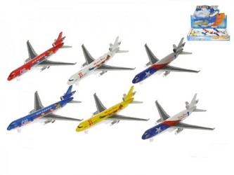 Letadlo 19,5cm kov zpětný chod asst 6 druhů 6ks v DBX