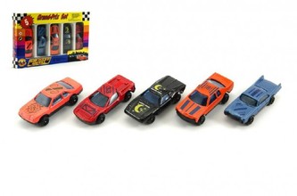 Auto 6cm kov 5ks volný chod asst v krabičce 18x11cm