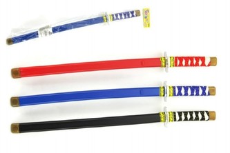 Meč v pouzdru Ninja plast 60cm; 3 barvy; v sáčku - 1 kus