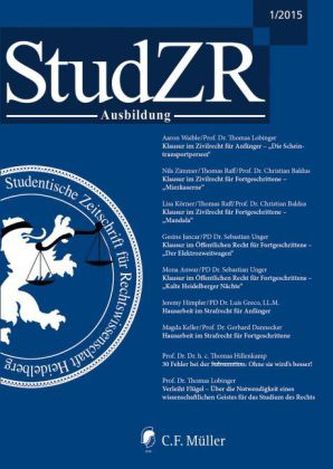 Studentische Zeitschrift für Rechtswissenschaft Ausbildung. Ausg.1/2015