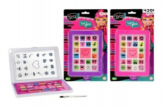 Lesk na rty/šminky 12x16cm asst 3 barvy na kartě