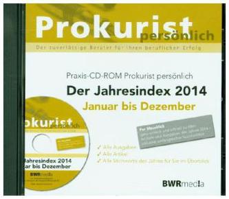 Prokurist persönlich - Der Jahresindex 2014, CD-ROM Prokurist persönlich - Der Jahresindex 2014, CD-ROM