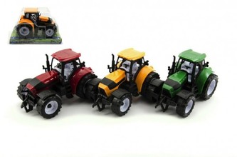 Traktor plast 17cm na setrvačník asst 1ks, 3 různé barvy