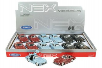 Auto Welly Mercedes 300SL kov 12cm asst 3 barvy 12ks v boxu