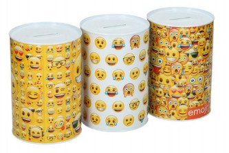 Pokladnička smajlík plech 15cm asst 3 barvy