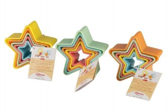 Nádobí vykrajovátka hvězdičky 5ks plast;  4 barvy 10cm