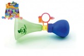 Klakson trumpeta na kolo plast 14cm; 3 barvy - 1 kus