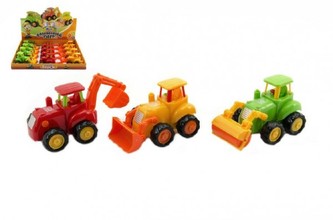 Traktor plast 13cm, 3 druhy, na setrvačník - 1 kus