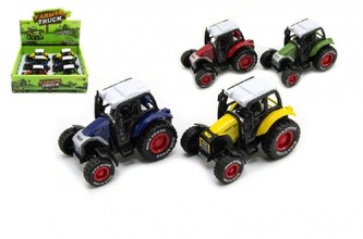Traktor kov/plast 9cm na zpětný chod 4 barvy 1ks
