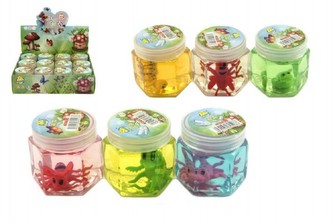 Sliz - hmota hmyz 6cm asst v plastové dóze 12ks v boxu