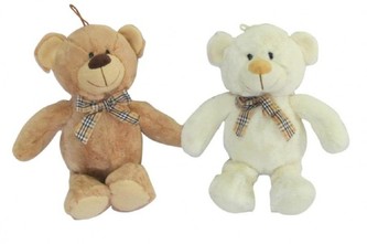 Medvěd s mašlí plyš 35cm asst 2 barvy