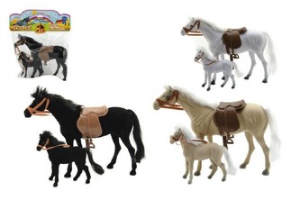 Kůň fliška s hříbětem 27cm 3 druhy