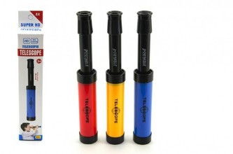 Dalekohled/Teleskop plast v krabičce 19cm, 2 barvy  - 1 kus