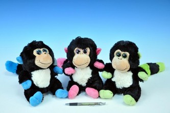 Opice plyš sedící 24cm asst 3 barvy od 0m