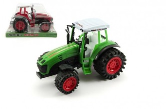 Traktor plast 24cm na setrvačník asst 2 barvy v krabici