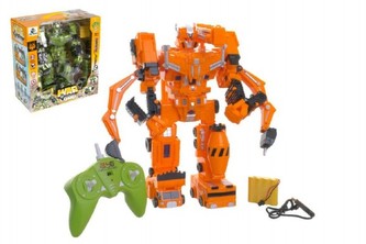 Robot/transformer RC plast 33cm na baterie/USB se zvukem a světlem asst 2 barvy v krabici 35x38x17cm