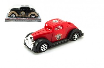 Auto veterán plast 20cm na setrvačník 2 barvy v krabičce - 1 kus