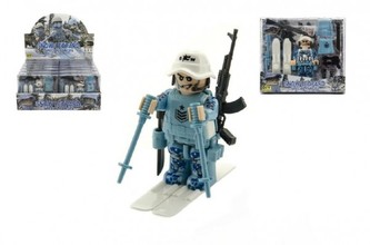 Figurka voják \"sněžný leopard\" s doplňky plast 10cm asst mix druhů v krabičce 15x14x4cm 12ks v boxu