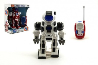Robot RC na baterie se zvukem se světlem na vysílačku, plast 20 cm, 2 barvy  (1ks v krabici)