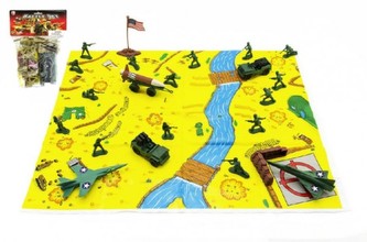 Sada vojáci s mapou plast v sáčku 21,5x30cm, 2 druhy