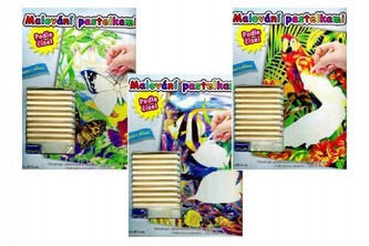 Malování pastelkami podle čísel 22x28,5cm asst 3 druhy na kartě