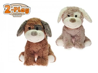 Pes plyš sedící 23cm 2-Play asst 2 barvy 0+