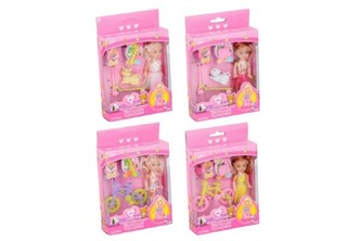 Panenka s doplňky plast 10cm, 3 druhy, v krabičce - 1 kus