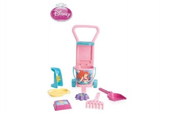 Princezny - vozík na pláž + sada na písek plast (1 sada v síťce)