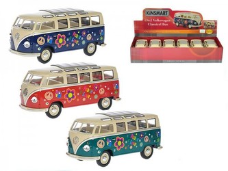 Autobus Kinsmart Volkswagen volný chod kov 17 cm 1:24, 3 barvy (1ks)